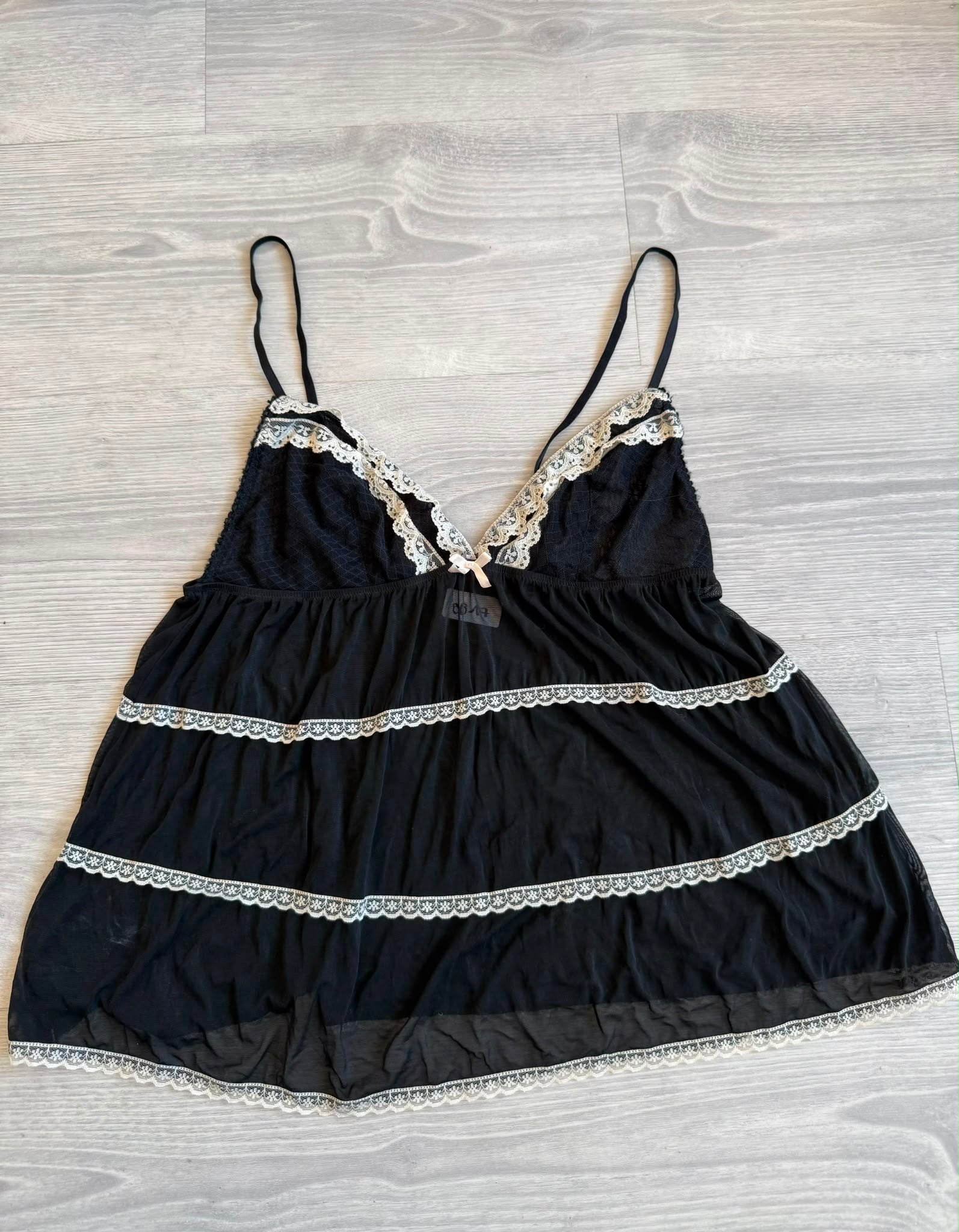Black n White Lace Mesh Cami