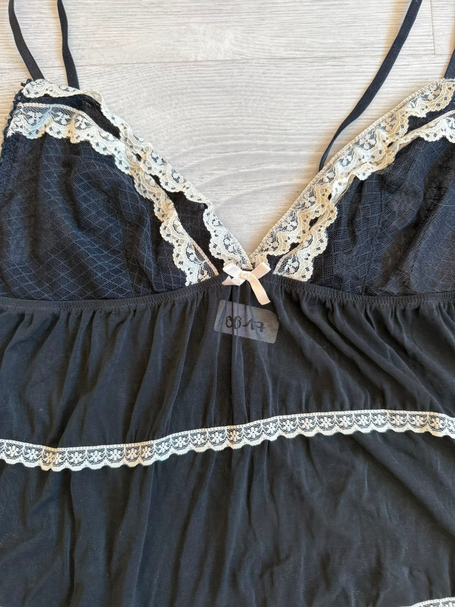 Black n White Lace Mesh Cami