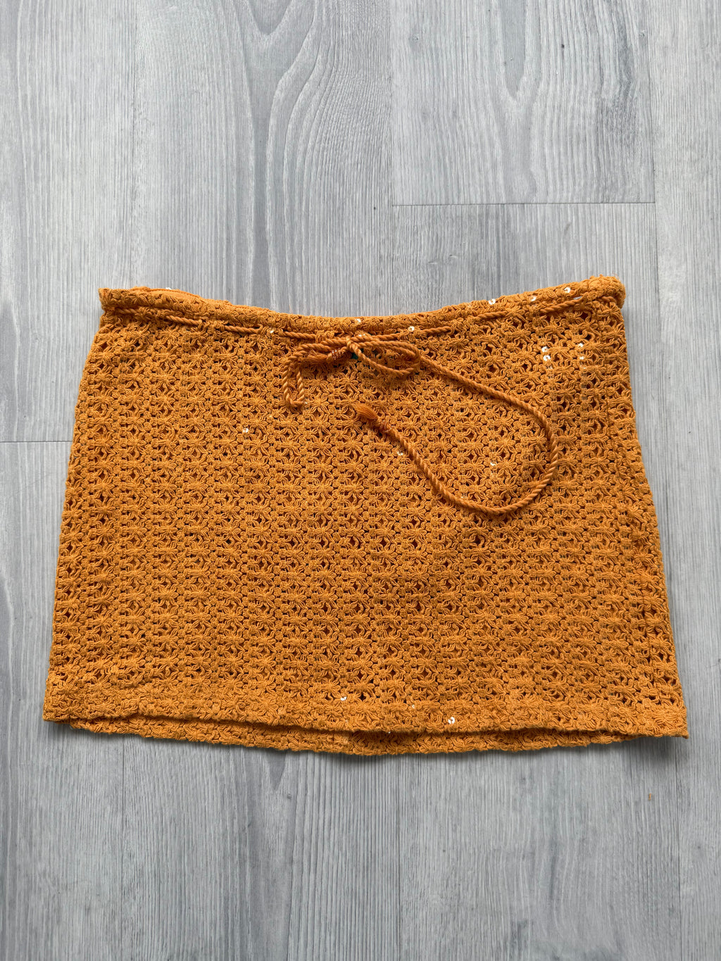 Orange boho sequin skirt