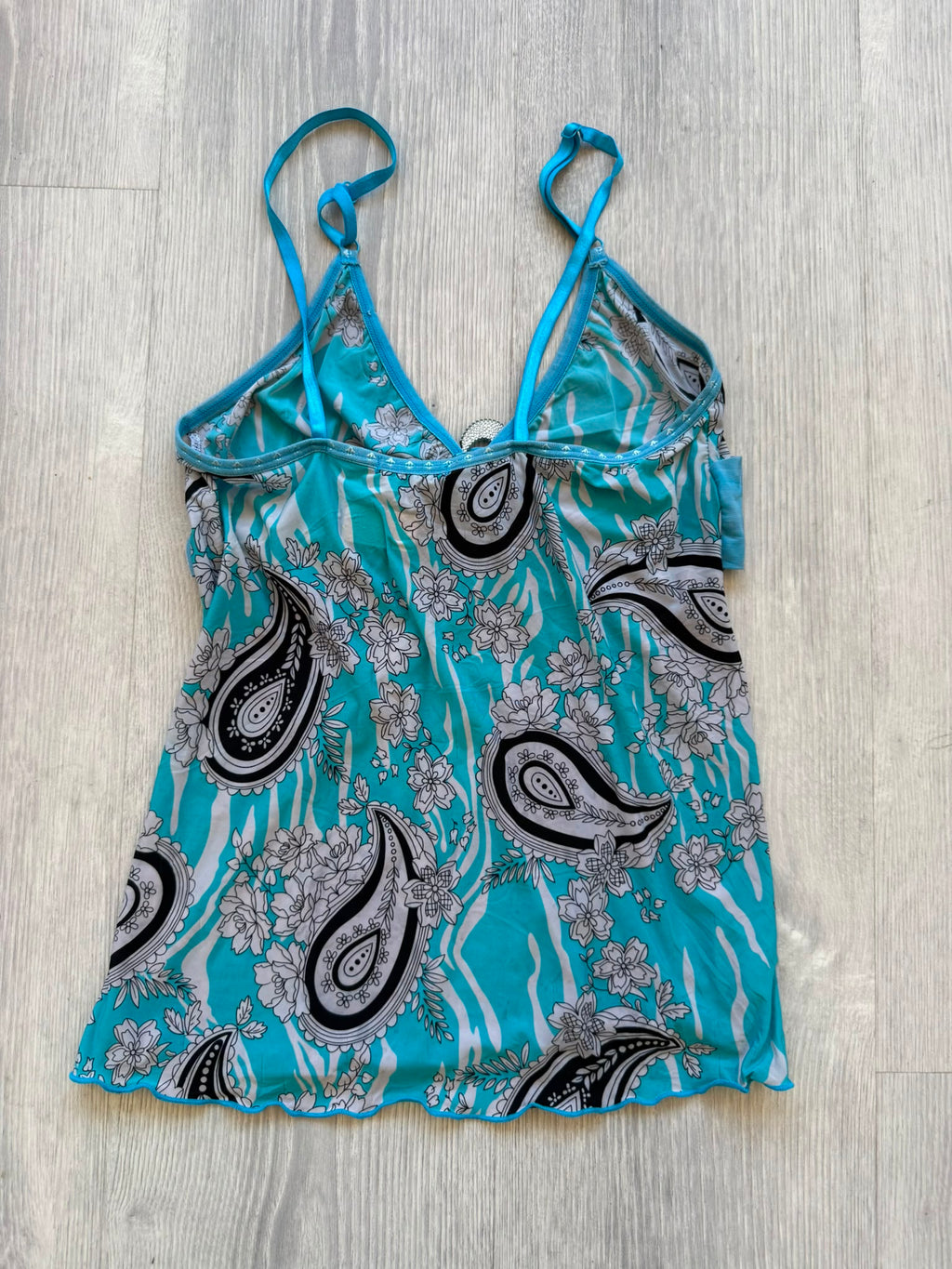 Blue Printed Top with Buckle