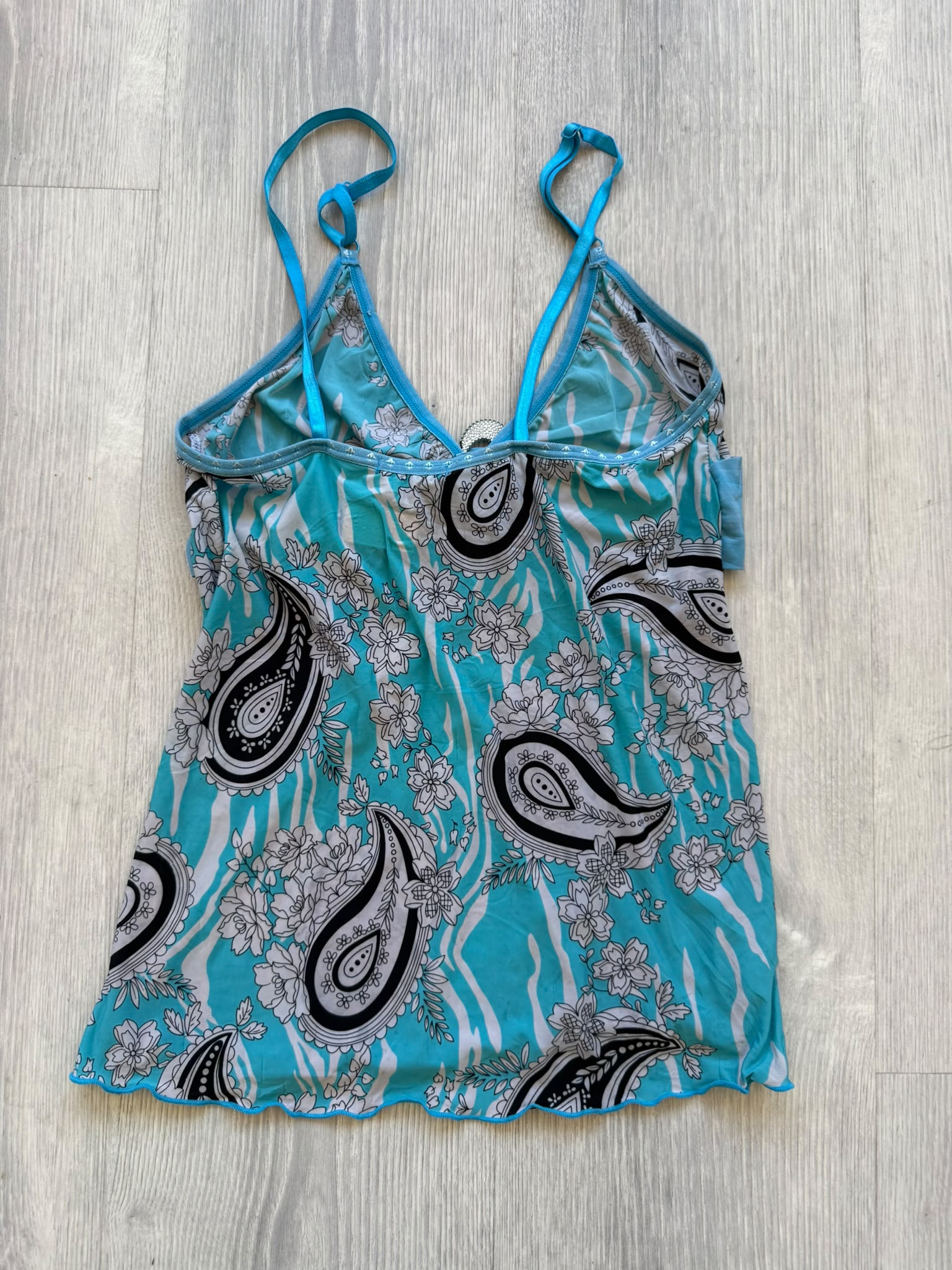 Blue Printed Top with Buckle