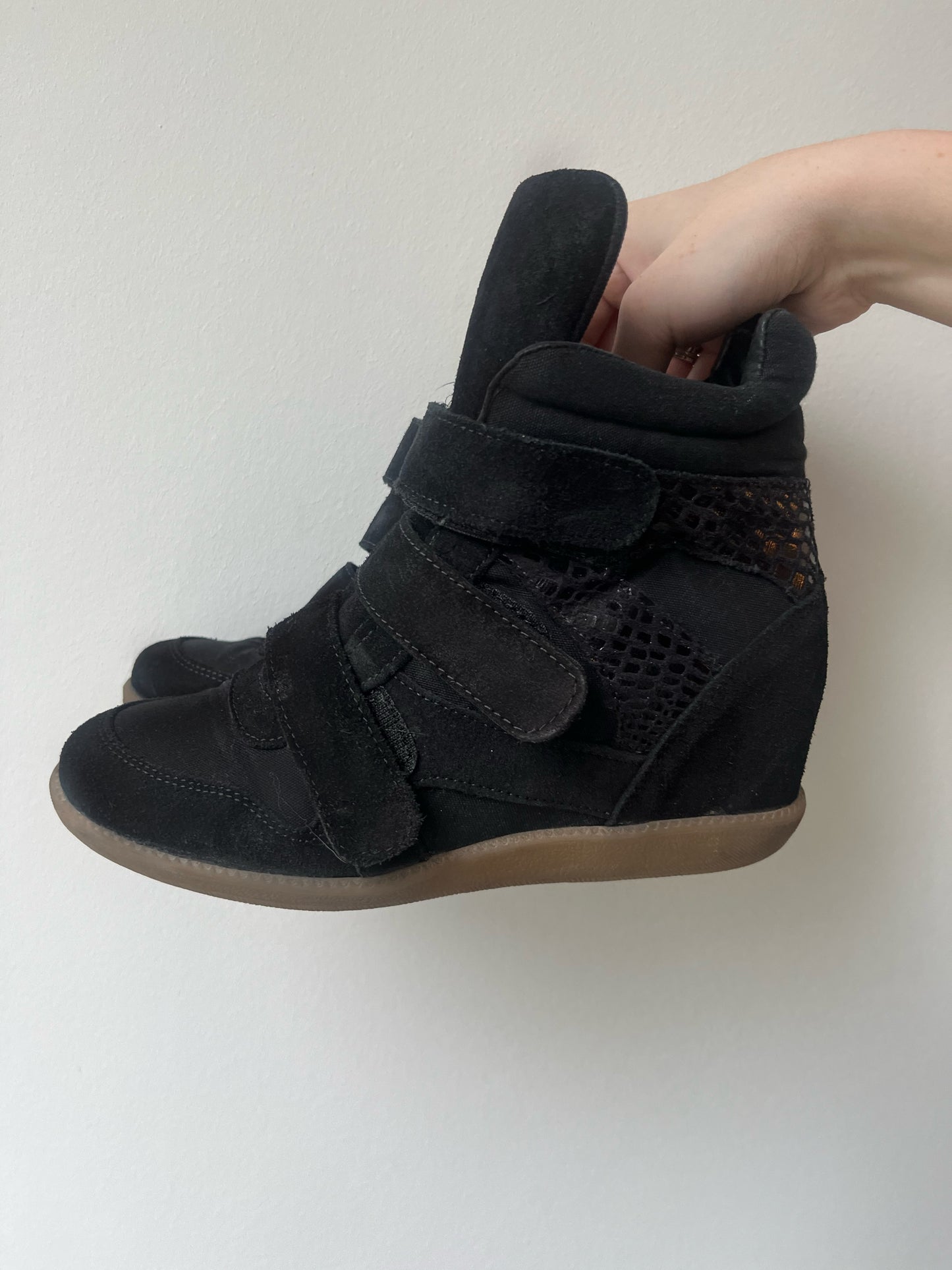 Black wedge sneaker #0096