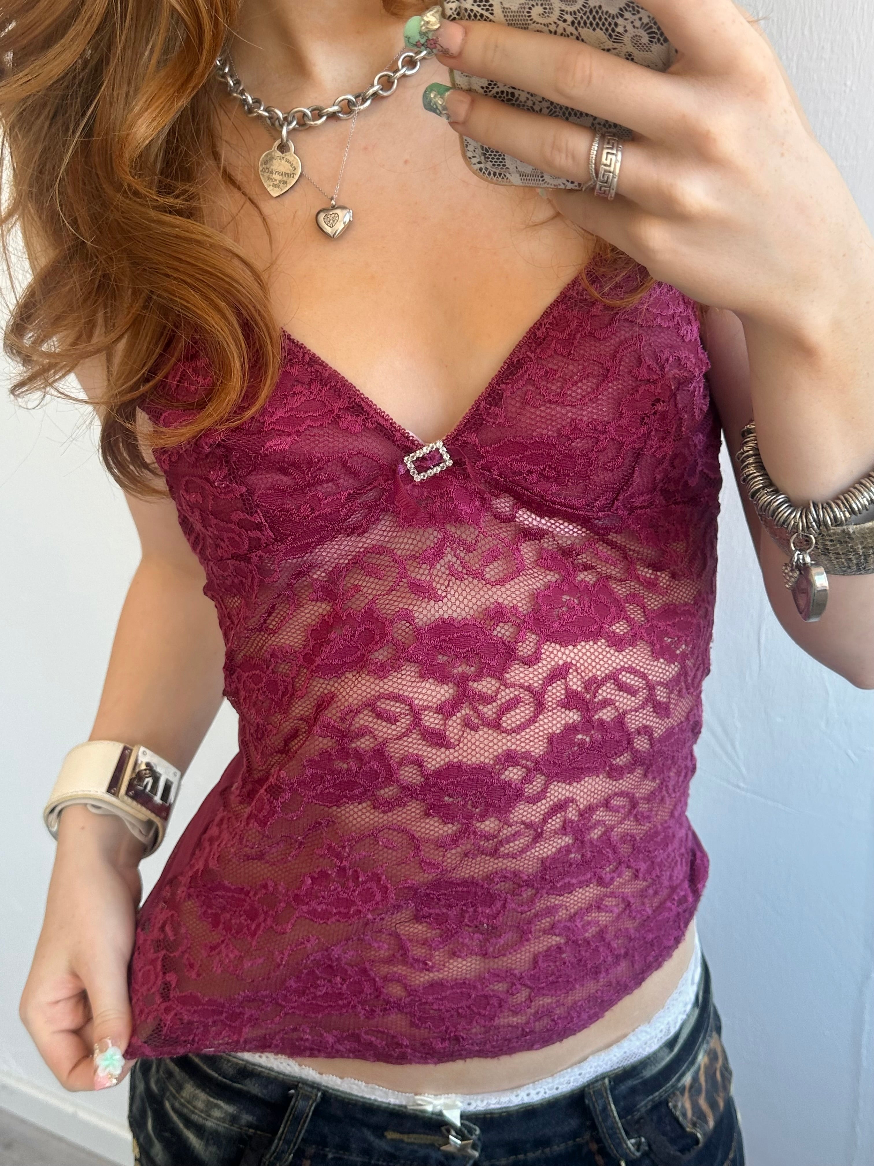 Pink Lace Cami