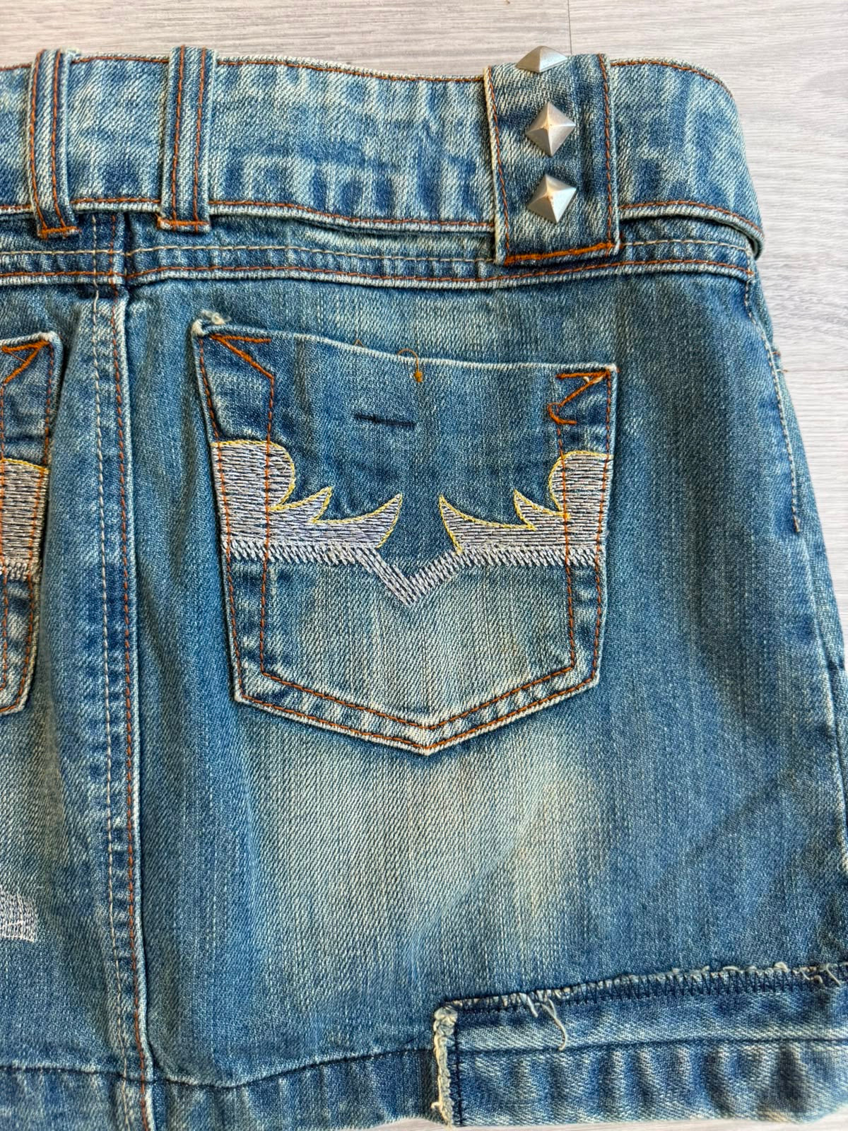 Studded Y2K Jeans Skirt