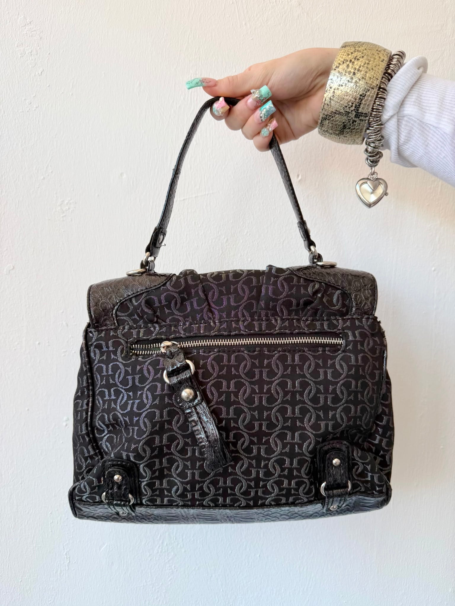 Black Monogram Guess Bag